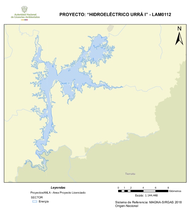 Imagen de la localización Proyecto Hidroeléctrica Urrá I