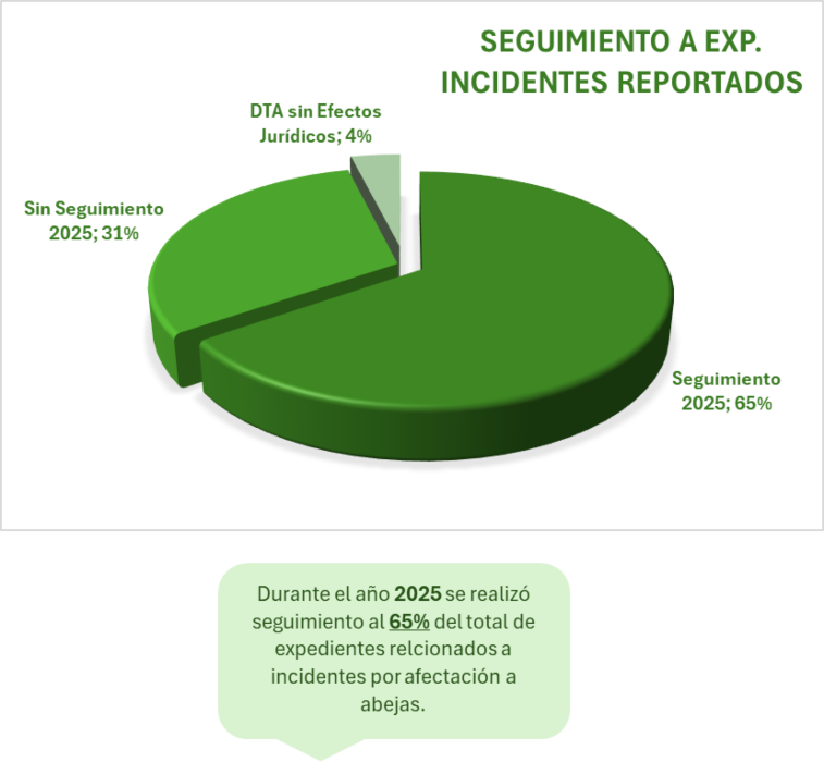 Infografía descriptiva que muestra los Seguimiento a expedientes / incidentes reportados