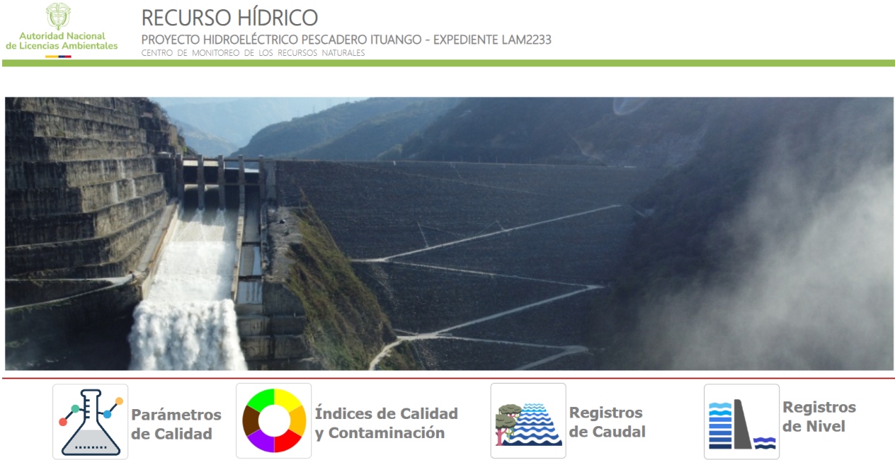 Imagen del tablero de control de Proyecto hidroeléctrico Pescadero Ituango