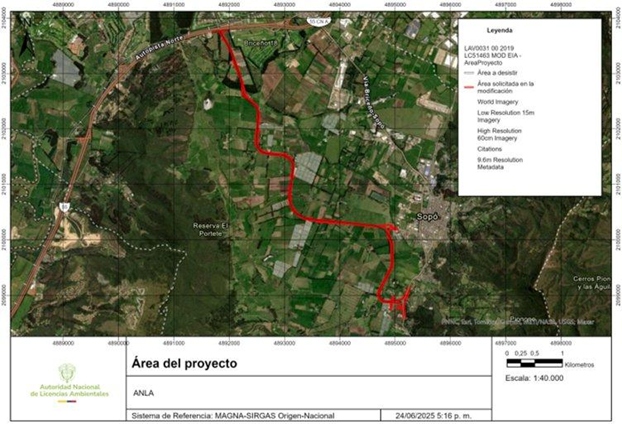ANLA aprobó modificación de licencia ambiental para la Variante Sopó 2